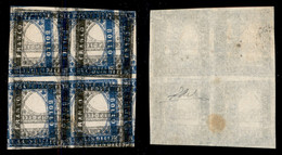 Regno - Vittorio Emanuele II - 1863 - Prova Di Stampa - 15 Cent (11) In Quartina Con Doppia Soprastampa (grigio + Azzurr - Andere & Zonder Classificatie