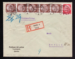 DR Einschreibe-Brief Von GÖRLITZ - Berlin - 24.8.33 - Mi.486,487 - Tuchfabrik - Lettres & Documents