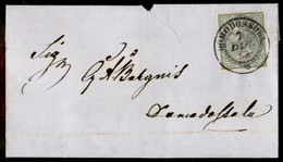 Regno - Vittorio Emanuele II - Domodossola 7 Dicembre 1863 - 5 Cent De La Rue (16) Isolato Su Letterina Per Città (prima - Other & Unclassified