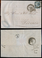 Regno - Vittorio Emanuele II - Ambul. Liv. Firenze N. 1 (P.ti 6) + Livorno - 20 Cent Su 15 (23) Su Lettera Per Firenze D - Autres & Non Classés