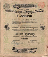 10 Actions Ordinaires -Tramways, Eclairage & Electriques Hongrie 1899 - Railway & Tramway