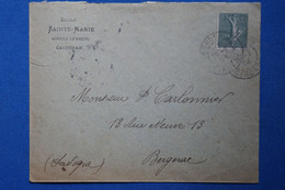 Y16 FRANCE  LETTRE  1904  CAUDERAN   POUR BERGERAC  +  SEMEUSE LIGNEE 15C ++ AFFRANCH.INTERESSANT - 1903-60 Sower - Ligned