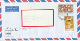 Swaziland Air Mail Cover Sent To Denmark Topic Stamps FLOWERS - Swaziland (1968-...)