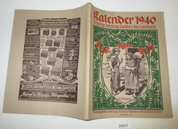 Kalender  1940 Für Das Erzgebirge, Das übrige Sachsen Und Das Sudetenland - 36. Jahrgang - Calendars