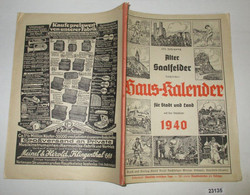 Alter Saalfelder Sächsischer Haus-Kalender Für Stadt Und Land Auf Das Schaltjahr 1940 223. Jahrgang - Calendars