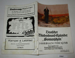 Deutscher Blindenfreund-Kalender "Sonnenschein" Jahrbuch Für 1938 - Calendars