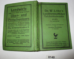 Dr. William Löbe's Landwirtschaftlicher Taschen-Kalender Für Das Jahr 1929, Einundsiebzigster (71.) Jahrgang - Calendriers