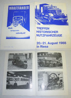 Programmheft: Treffen Historischer Nutzfahrzeuge 20.-21. August 1988 In Riesa - Técnico