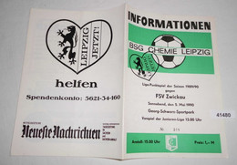 Informationen Nr. 318 Liga-Punktspiel Der Saison 1989/90 BSG Chemie Leipzig Gegen FSV Zwickau - Sports