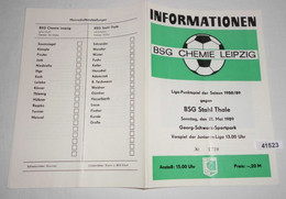 Informationen Nr. 1739 Liga-Punktspiel Der Saison 1988/89 BSG Chemie Leipzig Gegen BSG Stahl Thale - Sports