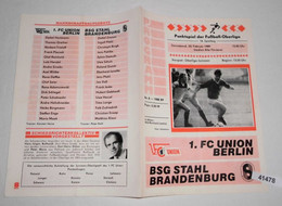 Programm Punktspiel Der Fußball - Oberliga 14. Spieltag 1989 1. FC Union Berlin - BSG Stahl Brandenburg - Sport