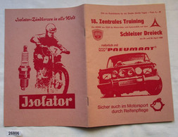 Programmheft Schleizer Dreieck 18. Zentrales Training Des ADMV Der DDR Für Motorräder Und Automobile - Sports