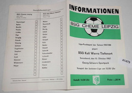 Informationen Liga-Punktspiel Der Saison 1987/88 BSG Chemie Leipzig Gegen BSG Kali Werra Tiefenort - Sport