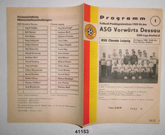 Programm Nr. 1612 Fußball-Punktspielsaison 1985/96 DDR-Liga Staffel A ASG Vorwärts Dessau - BSG Chemie Leipzig - Sport