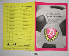 Fußball Programm Chemie Leipzig - Dynamo Dresden, 18. Februar 1984 - Sport