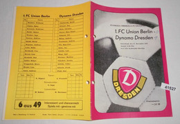Programm Fußball Oberliga Punktspiel 1982  1. FC Union Berlin - Dynamo Dresden - Sport