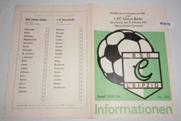 Informationen FDGB Pokal II: Hauptrunde 1981 BSG Chemie Leipzig Gegen 1. FC Union Berlin - Sport