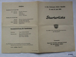 Starterliste 2.-Kfz.-Veteranen-Rallye Schmölln 21. Und 22. Juni 1969 - Sport