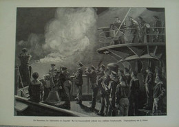 063 - F. Lindner Seegefecht Torpedoangriff Kriegsschiff Großbild 38x27 Cm Druck 1900 - Barche