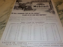 ANCIENNE  PUBLICITE  GUIDE A L USAGE HUILE MOBILOIL    1913 - Voitures