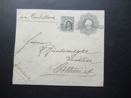 Chile 1908 Ganzsachen Umschlag Mit Zusatzfrankatir Via Cordillera Nach Cöthen (Anhalt) Mit Ank. Stempel - Chile