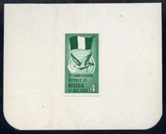 Nigeria 1968, 3rd Republic 4d (Dove & Flag) Imperf Machine Proof Mounted On Small Card As Submitted For Approval - Timbres