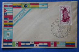 Y17 BRAZIL  BELLE  LETTRE    1954      POSTE AERIENNE   + AFFRANCH.PLAISANT - Covers & Documents