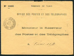 1901 Tunis Postes Et Des Telegraphes Official Cover Camp De Fondouk Djedid - Paris France - Lettres & Documents