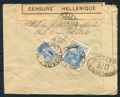 1918 Greece Censor Cover Volos - Zurich Switzerland. Royalist & Charity Stamps - Lettres & Documents