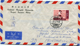 TAIWAN LETTRE PAR AVION DEPART MUCHA 29-1-71 TAIWAN CHINA POUR LA FRANCE - Briefe U. Dokumente