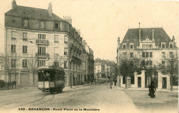 BESANCON ROND POINT DE LA MOUILLERE TRAMWAY LA VIEILLE INTENDANCE CHEVAL ATTELAGE - Besancon