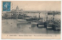 CPA - EGYPTE - PORT-SAÏD - Vue Sur Le Port Et Le Canal De Suez - Depuis Port Saïd 1927 Griffe "Paquebot" - Port Said