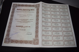 Belkon Spinning Mills Textile 1 Aandeel 1000 Frs 1990 Kortrijk Courtrai - Textiel