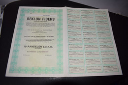 Belkon Fibers Naamloze Vennootschap Textile 10 Aandeel 1994 Kortrijk Courtrai - Textile