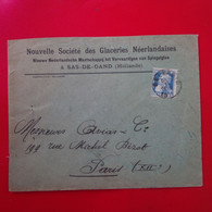 LETTRE SAS DE GAND NOUVELLE SOCIETE DES GLACERIES NEERLANDAISES POUR PARIS - Covers & Documents