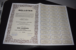 Bellotex Naamloze Vennootschap Textile 1 Aandeel 1985 Kortrijk Courtrai - Textiel