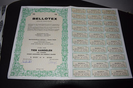 Bellotex Naamloze Vennootschap Textile 10 Aandeel 1985 Kortrijk Courtrai - Tessili