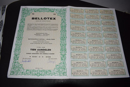 Bellotex Naamloze Vennootschap Textile 10 Aandeel 1985 Kortrijk Courtrai - Textiel