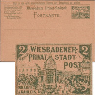 Allemagne Hesse Vers 1895. Entier De Poste Privée, Wiesbaden. Hôtel Kaiserhof, Augusta Victoria-Bad, Jugendstil RRR - Bäderwesen