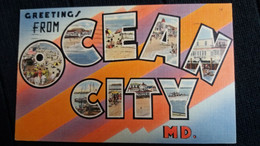 CPA GREETINGS FROM MARYLAND OCEAN CITY  ED EDOUARDS STORES USA 1949 - Ocean City