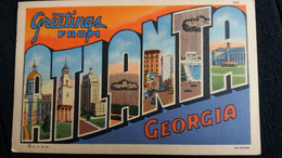 CPA GREETINGS FROM GEORGIA ATLANTA ED CT ART COLORTONE USA 1943 - Atlanta