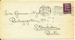 Estonia Cover Sent To Sweden Tallin 30-7-1935 Single Franked - Estland
