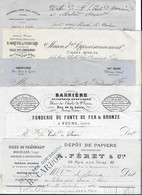 COMTE ET COMTESSE DE PONCIN AU PALAIS PRES DE FEURS - LOT DE 6 DOCUMENTS FACTURES - Documenti Storici