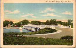 Massachusetts Cape Cod Bass River Bridge 1954 Curteich - Cape Cod