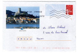 Entier Postal PAP Local Personnalisé Enveloppe "carrée" Aude Gruissan Ruines Du Château Fort Tour Barberousse - Prêts-à-poster:Overprinting/Beaujard