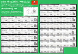 Hong Kong, China ATM 2018 / Serie 68 Verschiedene Automatenmarken MNH Distributeur Vending Stamps Kiosk Frama PVLM - Distribuidores
