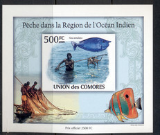 Comoro Is 2009 Fish & Fishing In The Indian Ocean Region Deluxe MS IMPERF MUH - Comores (1975-...)