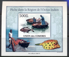 Comoro Is 2009 Fish & Fishing In The Indian Ocean Region Deluxe MS IMPERF MUH - Comores (1975-...)