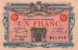 Billet De UN FRANC 6 E émis. Série 388 Des Chambres De Commerce De TOULON & Du VAR (Provence-Alpes-Côte-d'Azur) - Camera Di Commercio