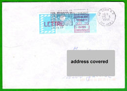 France LSA ATM Stamps C001.69123 / Michel 6.4 Zd / LETTRE 2,20 On Cover 25.3.86 Lyon RP / Distributeurs Automatenmarken - 1985 Papel « Carrier »